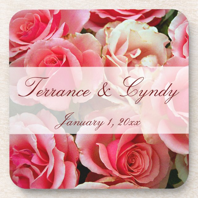 Élégant ensemble de Dessous de verre de liège rose (Devant)