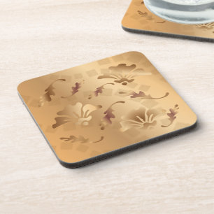 Élégant ensemble de Dessous de verre floraux beige