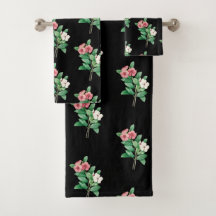Élégant ensemble de serviettes de bain florales