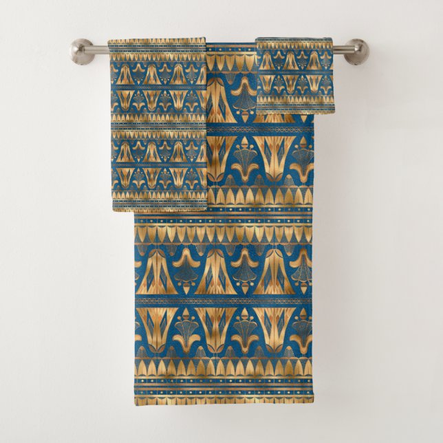 élégant ensemble de serviettes de bain motif en ca (En situation)