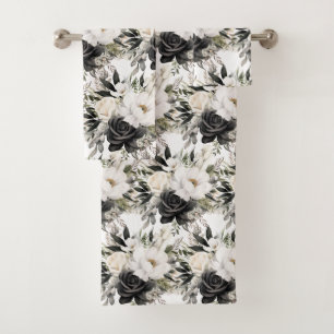 Élégant ensemble de serviettes de toilette Roses e