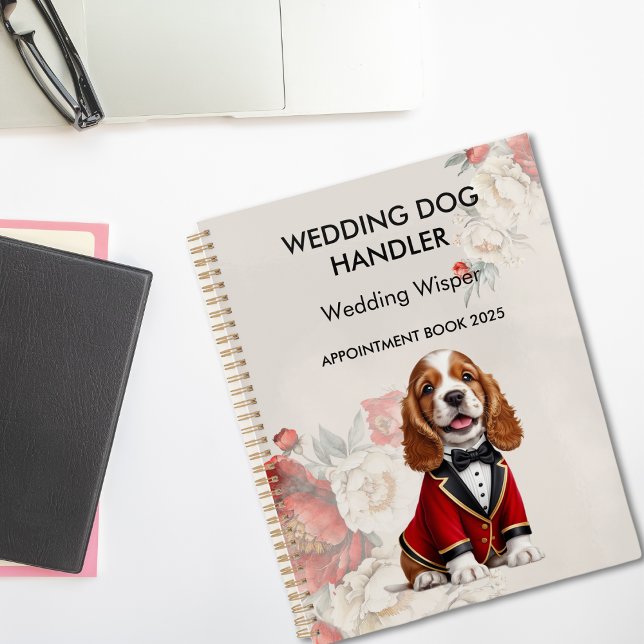 Élégant entraîneur marieur de chien avec un code Q (Elegant Wedding Dog Handler Trainer with a QR code Planner)