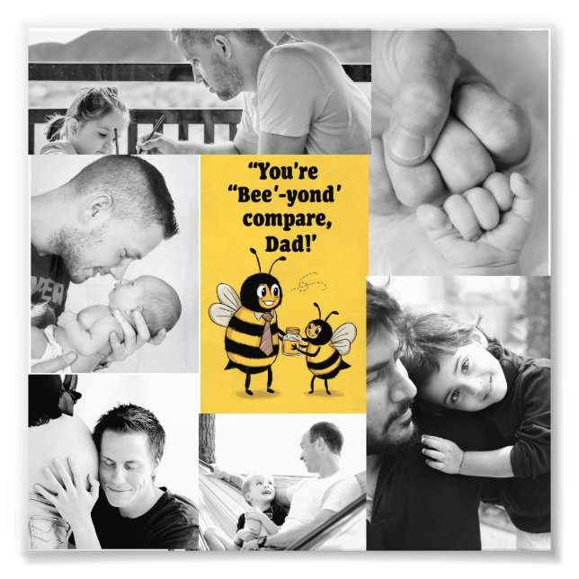 Élégant et drôle Papa Photo collage Poster (Devant)