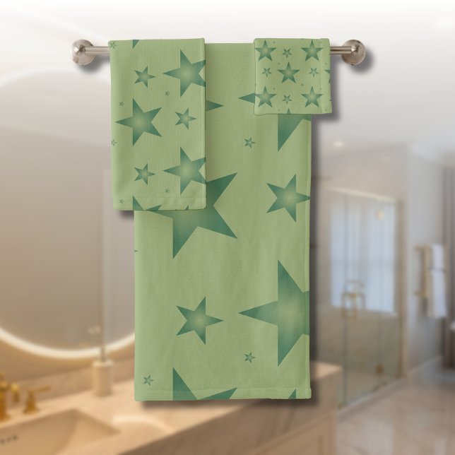 Élégant et élégant Olive Stars sur Sage Green (Créateur téléchargé)