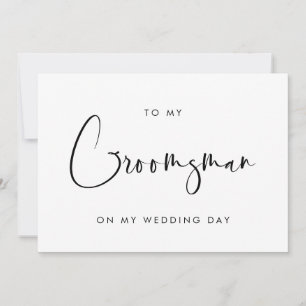 Élégant et moderne à ma carte de mariage Groomsman