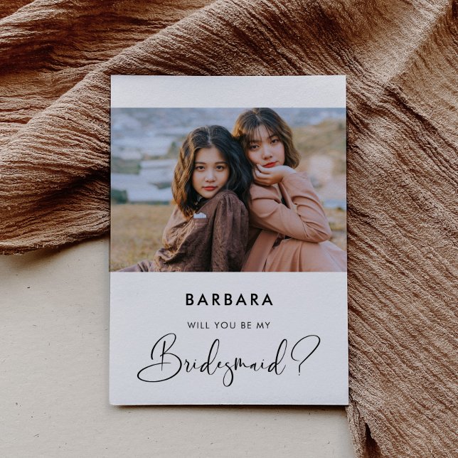 Elégant et moderne Bridesmaid proposition carte ph (Créateur téléchargé)