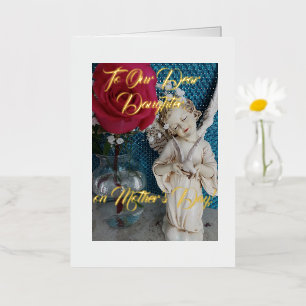 Élégant et simple, fille, carte de fête des mères