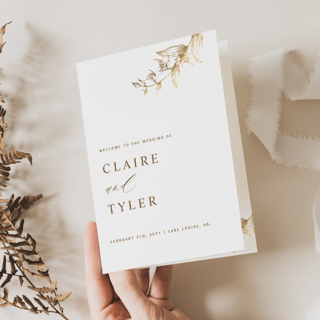 Élégant et Simple, Programme de Mariage Blanc et O (Créateur téléchargé)