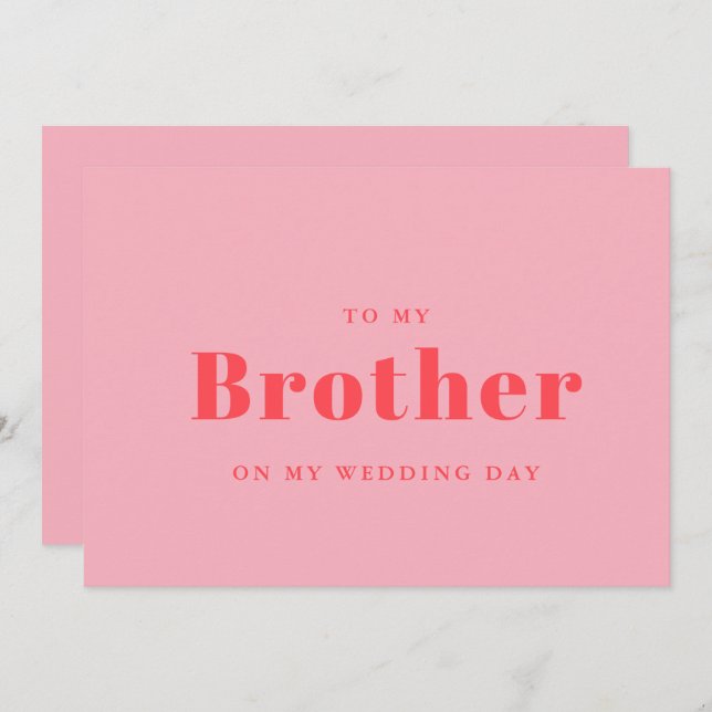 Elégant et tendance à mon frère le jour de mon mar (Devant / Derrière)