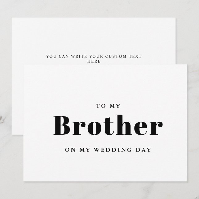 Elégant et tendance à mon frère le jour de mon mar (Devant / Derrière)