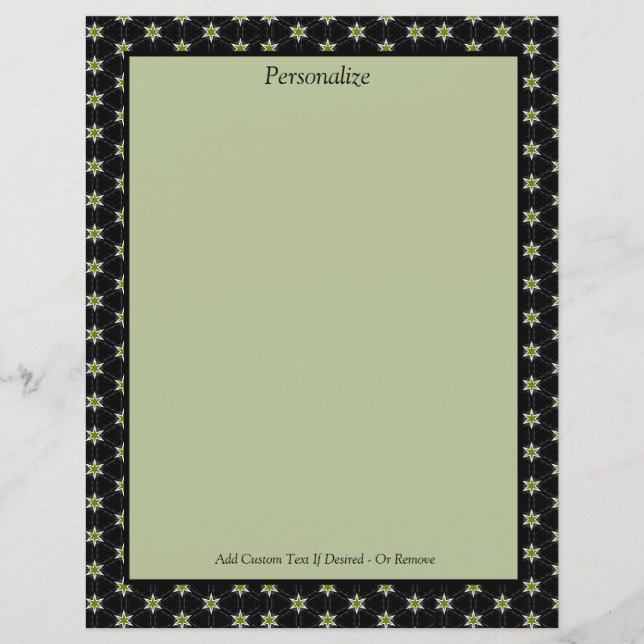 Elégant et tendance Etoiles vertes et noires Perso (Devant)