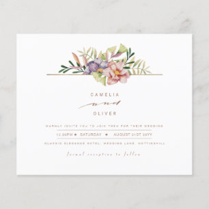 Elégant été mariage floral Inviter QR Code RSVP