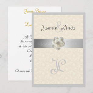Élégant, Étincelle, Ruban Faux, Invitation de Mari