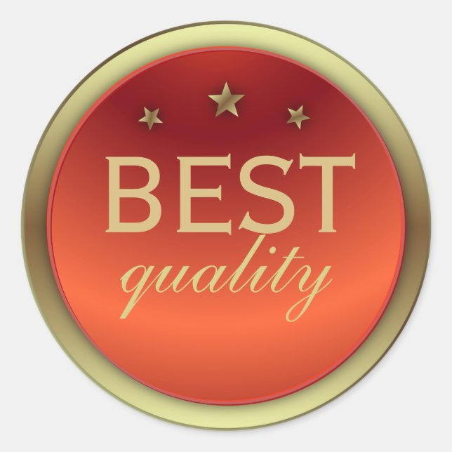 Elégant Étiquette brillant or et rouge de la meill (Devant)