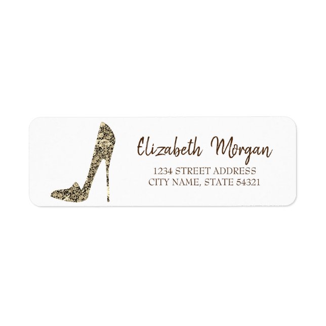 Élégant, étiquette d'adresse pour talons hauts en  (Devant)