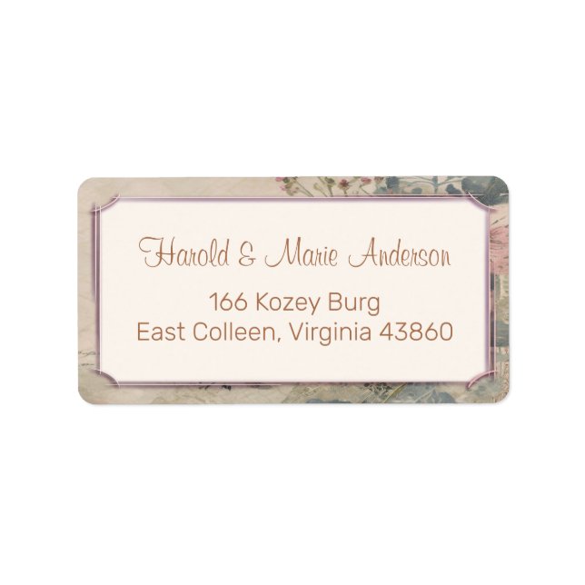 Élégant Étiquette de adresse à l'ancienne avec cad (Devant)