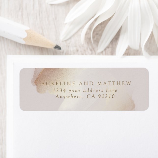 Élégant Étiquette de adresse de brosses à brosse à (En situation)