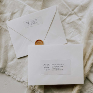 Élégant Étiquette de adresse de mariage avec calli