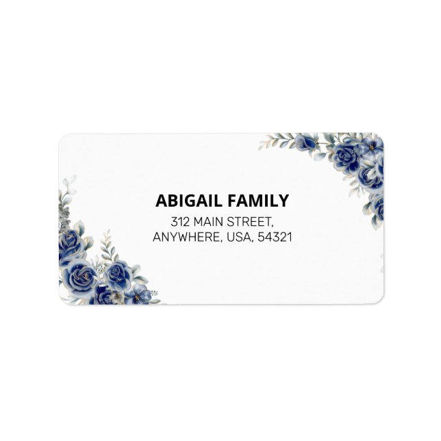 Élégant Étiquette de adresse Floral (Devant)