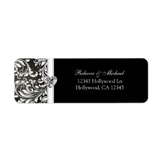 Élégant Étiquette de adresse noir et blanc