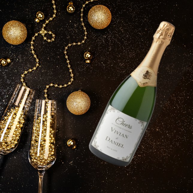 Élégant Étiquette de bouteille de vin de mariage (Créateur téléchargé)