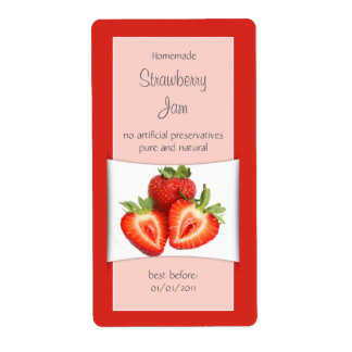 Élégant Étiquette de fraise rouge