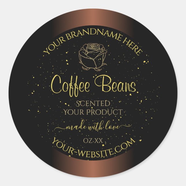 Élégant Étiquette de produit Brown Gold Soft Parti (Devant)