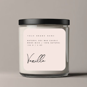 Élégant étiquette de produit de bougie rose