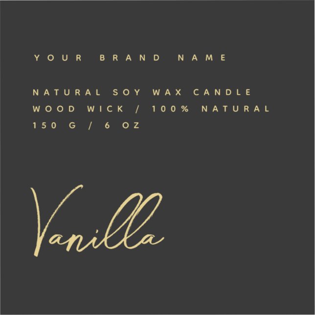 Élégant étiquette de produit en or noir (Recto)