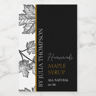 Élégant Étiquette de sirop d'érable maison en or