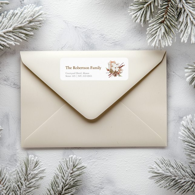 Elégant Étiquette de vacances avec Cotton Bouquet  (Créateur téléchargé)