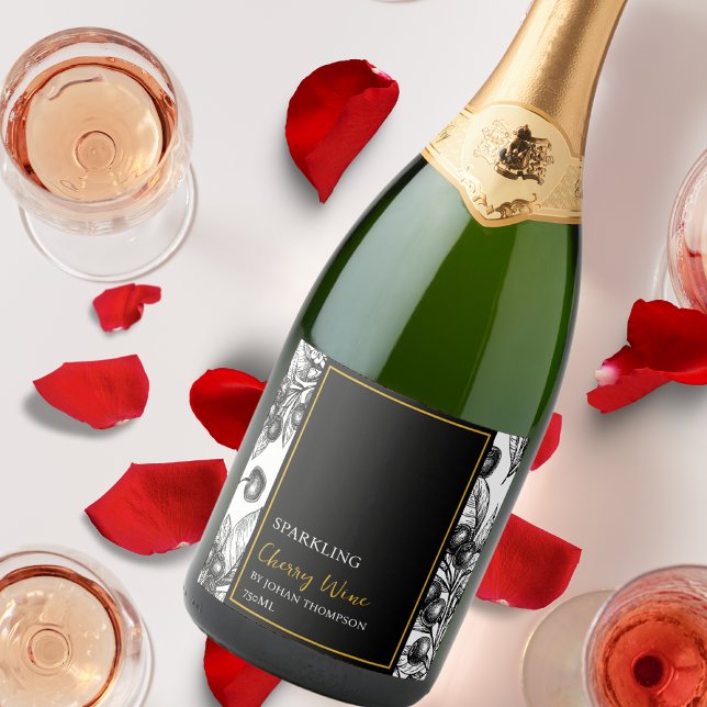 Élégant Étiquette de vin de cerisier Fruit Parklin (Créateur téléchargé)