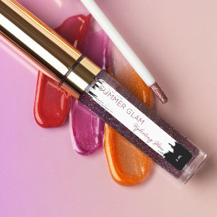 Élégant Étiquette noir cosmétique brillant de lèvr