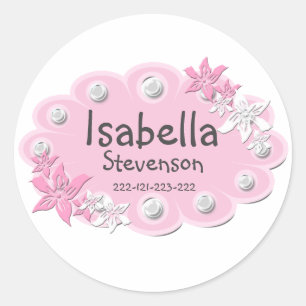 élégant étiquette rose