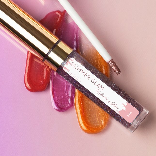 Élégant Étiquette rose cosmétique brillant de lèvr (Créateur téléchargé)