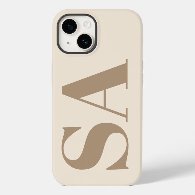élégant étui Case-Mate blanc antique avec monogram (Verso)