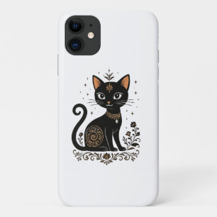 Élégant Étui de Téléphone avec Art de Chat Noir –