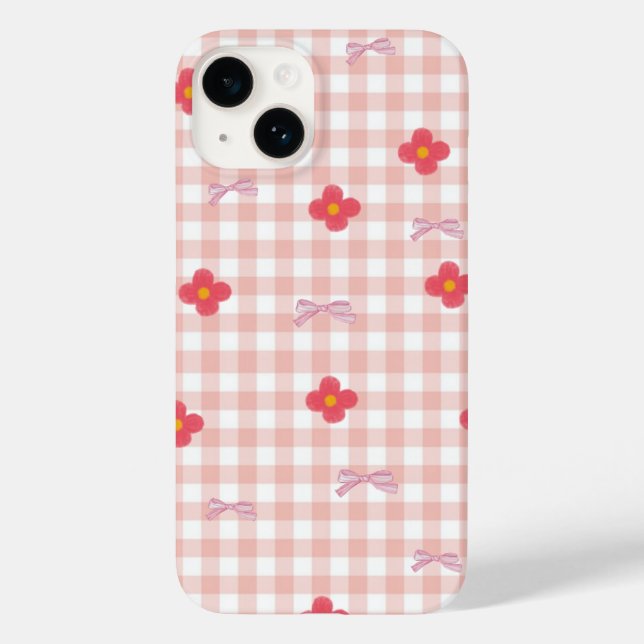 Élégant Étui de Téléphone Floral Rose (Verso)