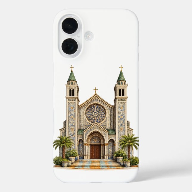 Élégant Étui pour iPhone 16 de l'Église Zellige Ma (Verso)
