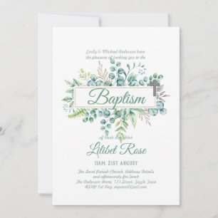 Elégant Eucalyptus Baptême Baptême Vert Christenin
