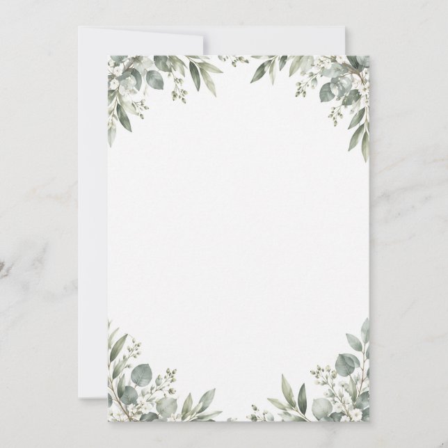 Elegant Eucalyptus Botanical Save the Date (Devant)