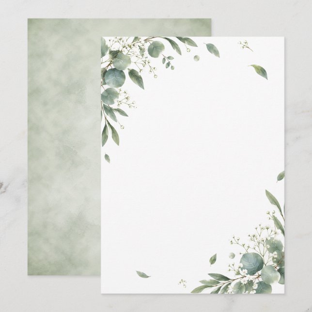 Elegant Eucalyptus Botanical Wedding Invitation (Devant / Derrière)