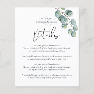 Elégant Eucalyptus Détails Mariage Boîtier