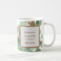 Elégant Eucalyptus Et Gold Retirement Café Mug