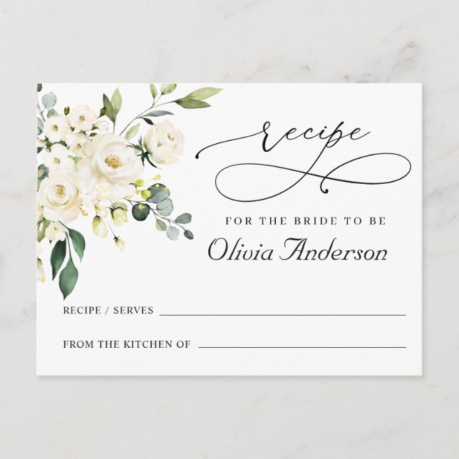 Elégant Eucalyptus Fête des mariées Recette Carte (Devant)