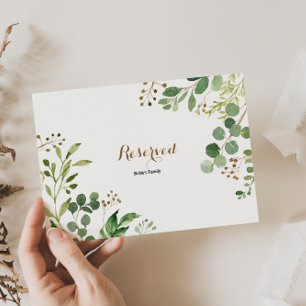 Élégant Eucalyptus Feuille de verdure Réservé Sign