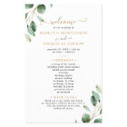 Elégant Eucalyptus Gold Programme de mariage vert