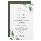 Elégant Eucalyptus Green Menu Mariage simple