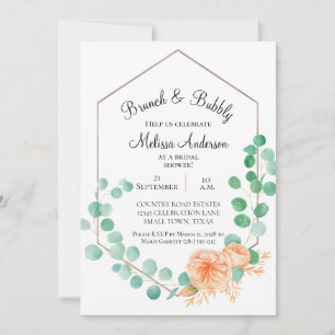 Élégant Eucalyptus Green Peach Bridal Brunch