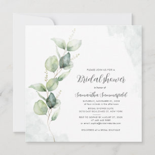 Elégant Eucalyptus Invitations Fêtes des mariées